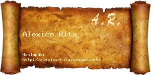Alexics Rita névjegykártya