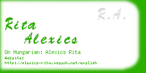 rita alexics business card